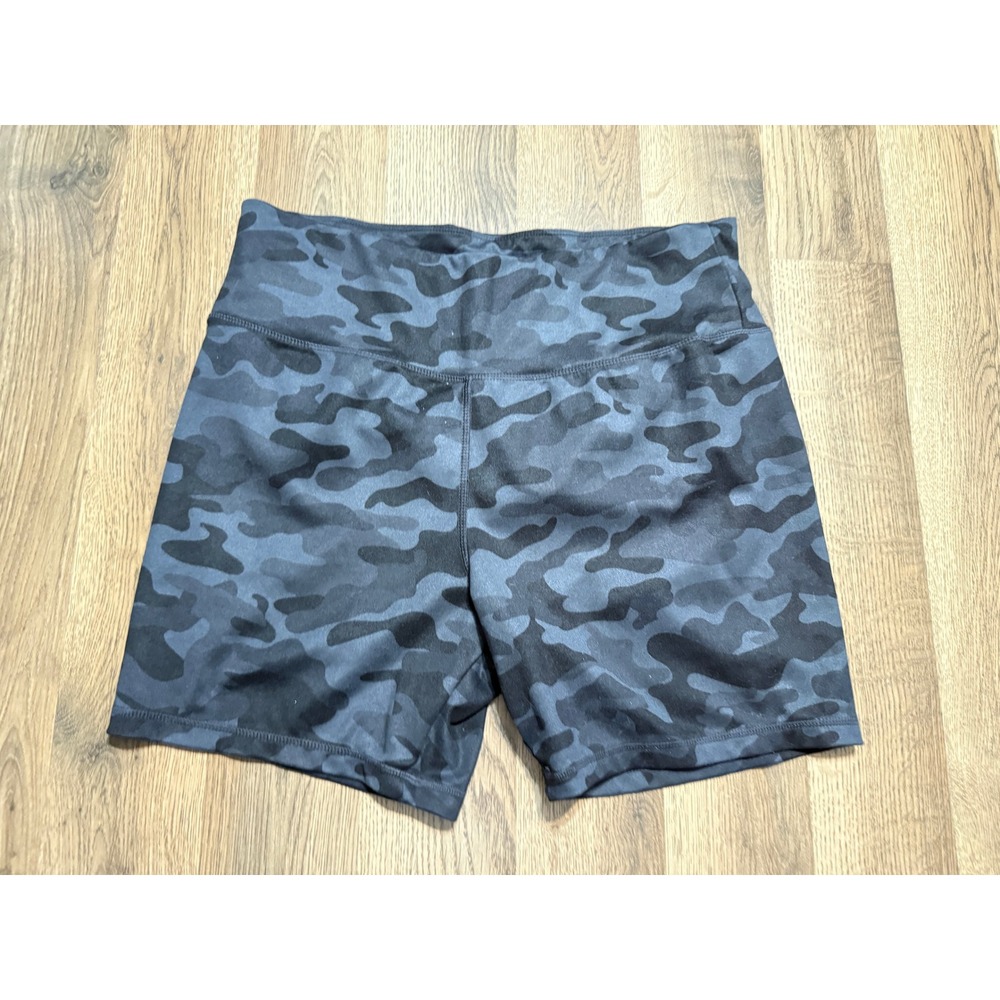 Jockey Shorts Women Size XL Blue Camouflage Biker Shorts High Rise Activewear